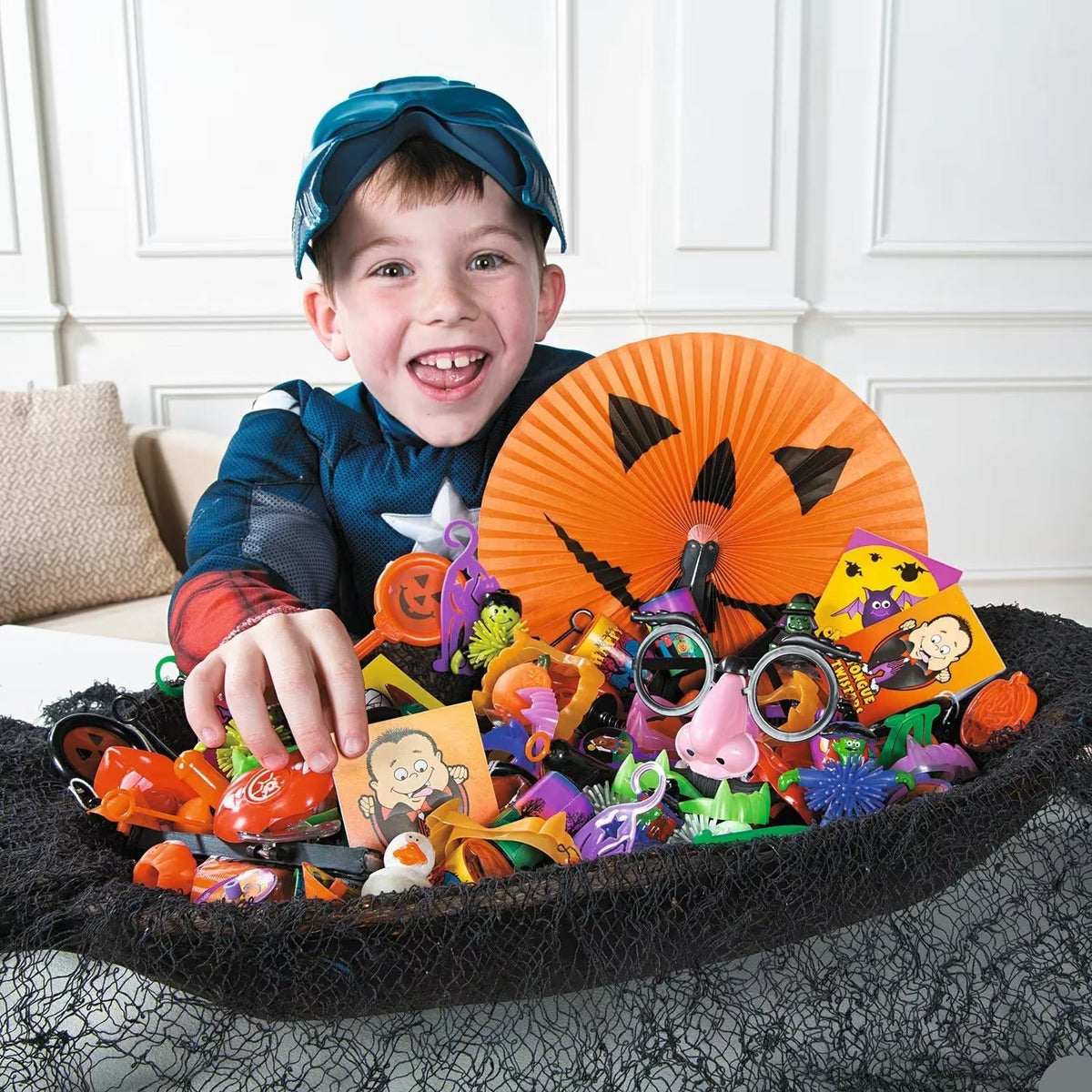 240-Piece Halloween Toy Assortment with Mixed Wearables and Gizmos for Goody Bags