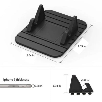 Dashboard Phone Holder with Silicone Suction Base and Case Compatibility