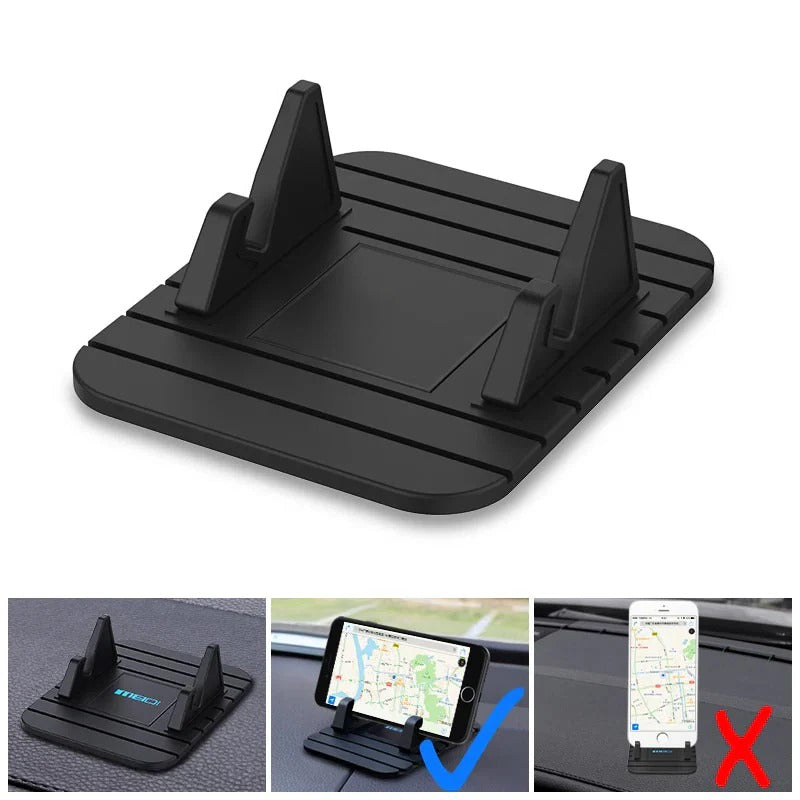 Dashboard Phone Holder with Silicone Suction Base and Case Compatibility