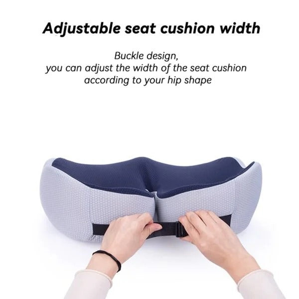 Ergonomic Seat Cushion with Memory Foam and Adjustable Straps for Office, Car and Wheelchair Use