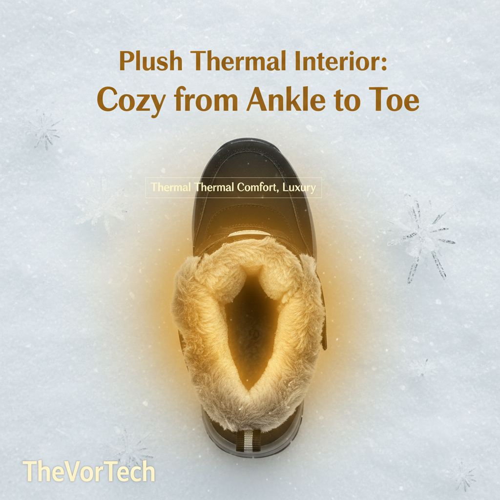Women's Waterproof Slip-On Boots with Specialized Tread Sole and Plush Interior Lining