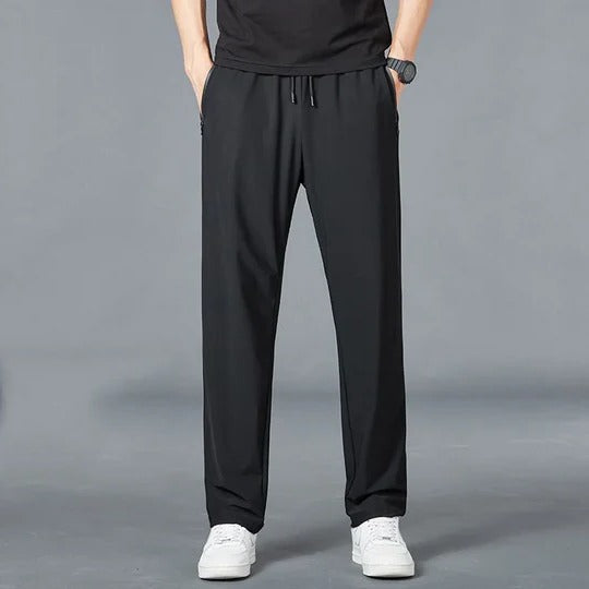 Men's Tapered Hiking Pants with Stretch Fabric and Adjustable Drawstring, Multiple Utility Pockets