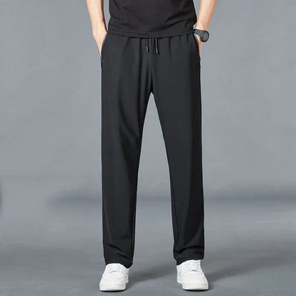 Men's Tapered Hiking Pants with Stretch Fabric and Adjustable Drawstring, Multiple Utility Pockets