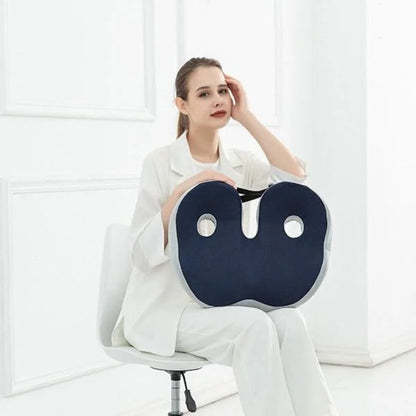 Ergonomic Seat Cushion with Memory Foam and Adjustable Straps for Office, Car and Wheelchair Use
