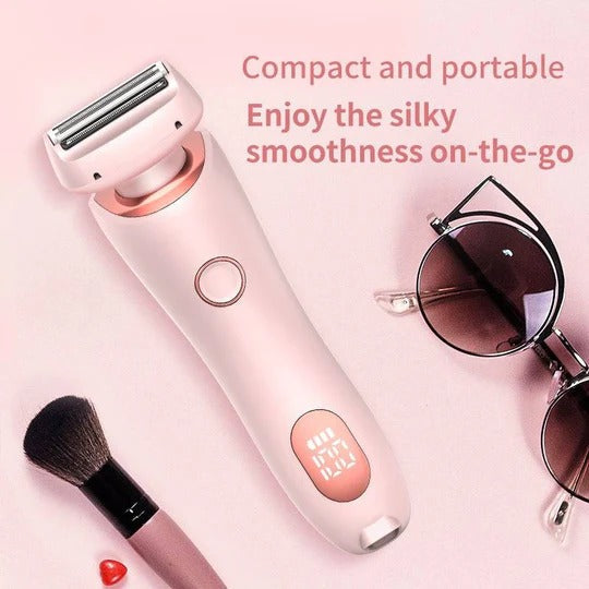 Cordless Electric Shaver with Dual Head and Three Layer Floating Blades for Women