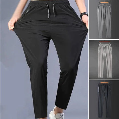 Men's Tapered Hiking Pants with Stretch Fabric and Adjustable Drawstring, Multiple Utility Pockets