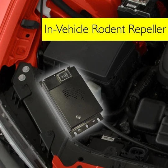 Rodent Deterrent Device with Ultrasonic Sound Waves and Engine Bay Coverage