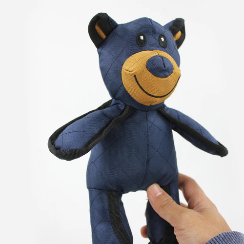 Durable Bear Dog Toy with Internal Squeaker and Reinforced Stitching, 10 Inches