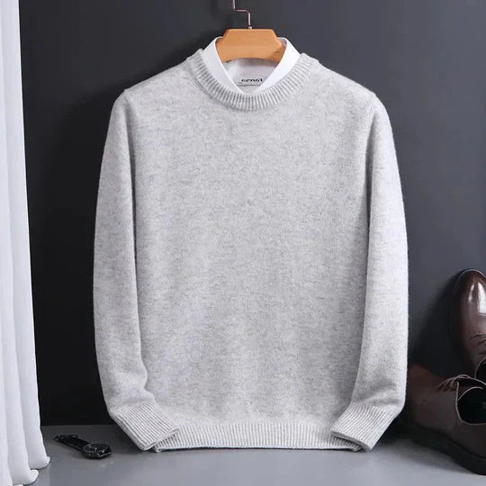 Men's Crew Neck Jumper with Soft Knit and Shape Retention Design
