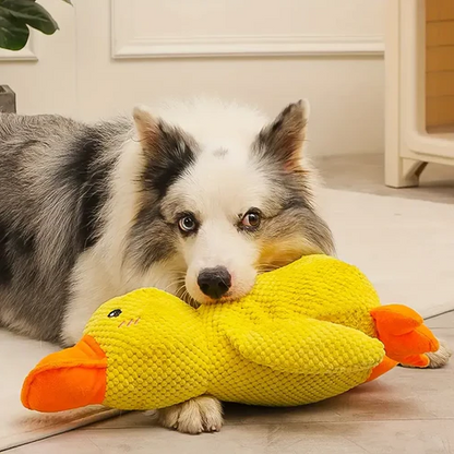 Plush Quacking Duck Dog Toy with Reinforced Seams and Low-Frequency Sound, Machine Washable