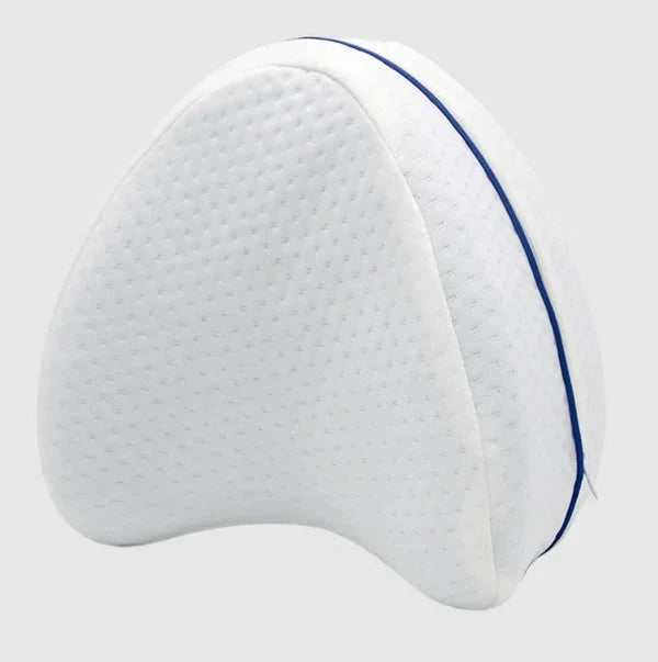 Memory Foam Knee Pillow with Ergonomic Contour and Breathable Cover for Side Sleepers