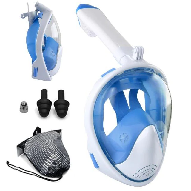 Full Face Snorkel Mask with Anti Fog Dual Breathing and 180° Panoramic View All Vera Mart