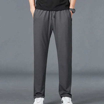 Men's Tapered Hiking Pants with Stretch Fabric and Adjustable Drawstring, Multiple Utility Pockets