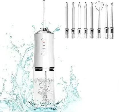 Rechargeable Water Flosser with Three Pressure Settings and Four Nozzles
