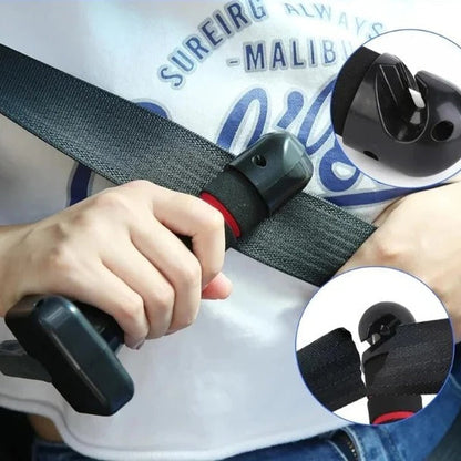 Car Door Latch Handle with a Stainless Steel Core and Contoured Grip in Blue or Red