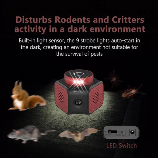 Ultrasonic Rodent Deterrent with Multi-Mode Operation and Indicator Lights