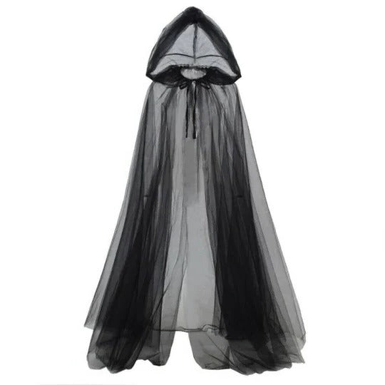 Hooded Costume Cape for Adults with Adjustable Length, One Size