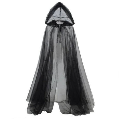 Hooded Costume Cape for Adults with Adjustable Length, One Size