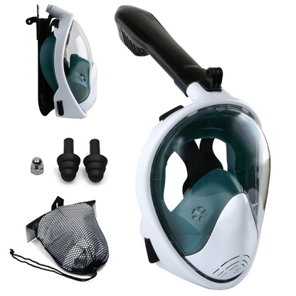 Full Face Snorkel Mask with Anti Fog Dual Breathing and 180° Panoramic View All Vera Mart