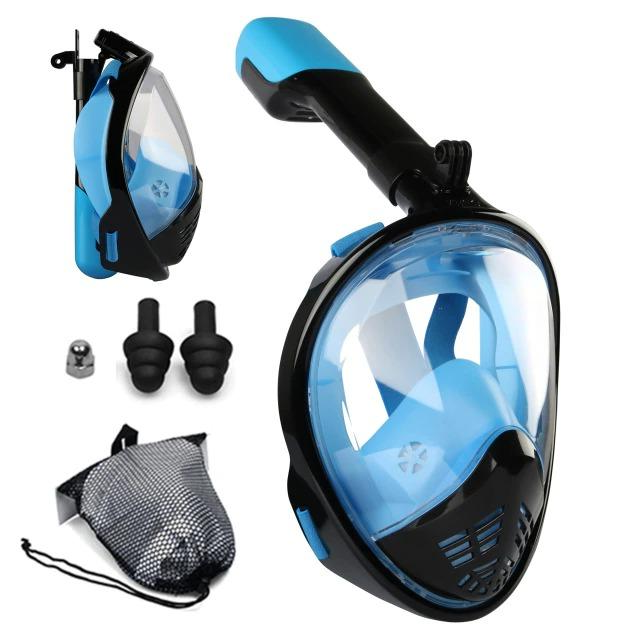 Full Face Snorkel Mask with Anti Fog Dual Breathing and 180° Panoramic View All Vera Mart