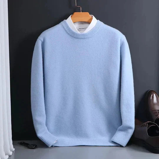 Men's Crew Neck Jumper with Soft Knit and Shape Retention Design