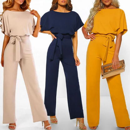 Dark Blue Jumpsuit with Tailored Silhouette and Full Length Coverage