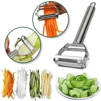 Dual Blade Vegetable Peeler with Julienne Cutter for Kitchen Prep
