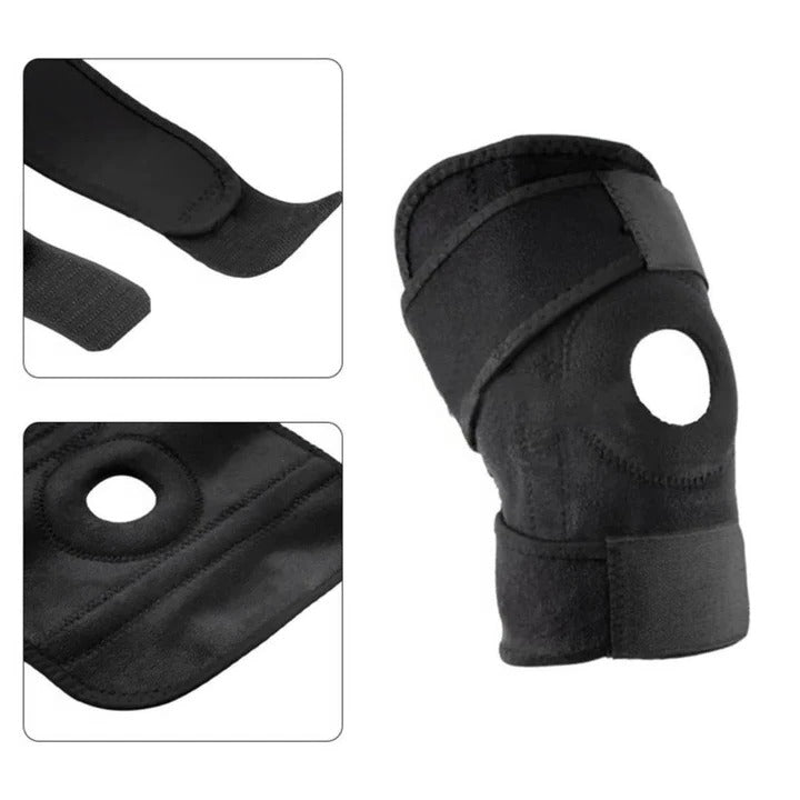 Knee Support Brace with Dual Side Stabilizers and Adjustable Compression Straps