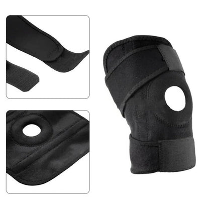 Knee Support Brace with Dual Side Stabilizers and Adjustable Compression Straps