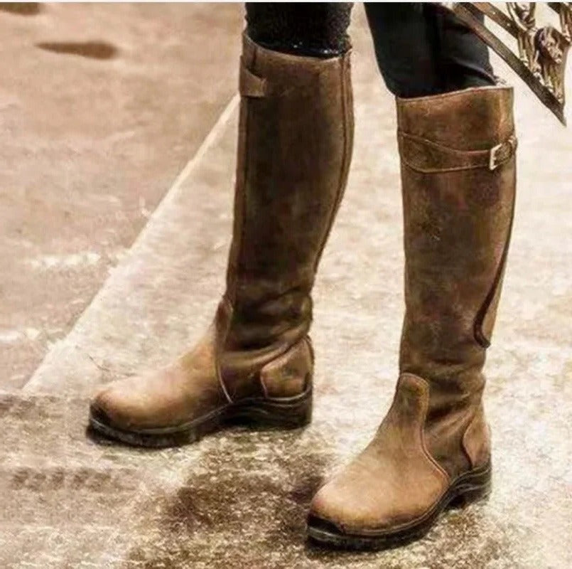 Tall Water-Resistant Boots with Sealed Seams and Traction Sole for Women