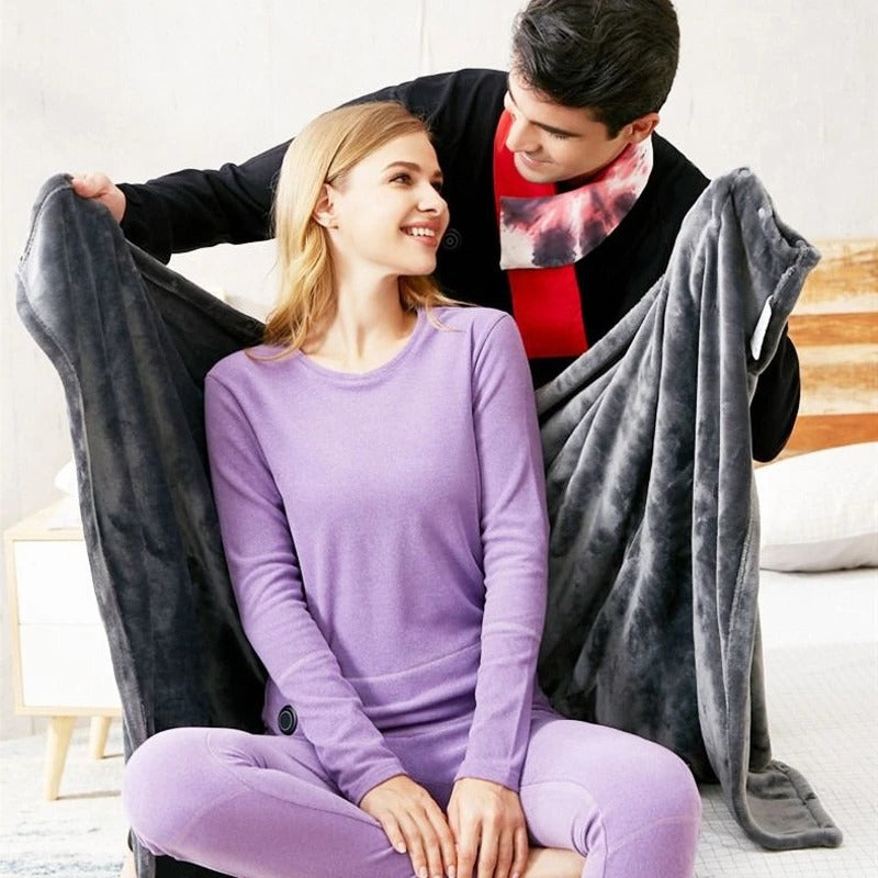 Portable Heated Blanket with Three Temperature Settings and Power Bank Compatibility