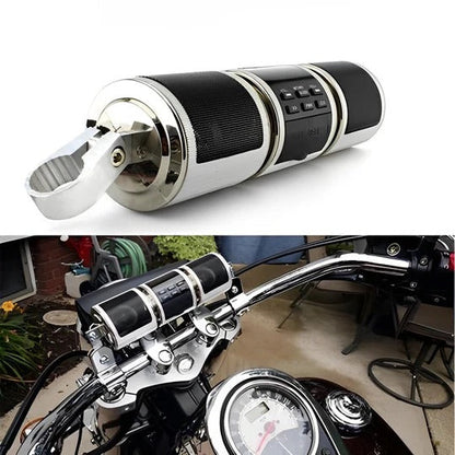 Dual 7W Handlebar Speaker with Wireless Bluetooth and USB Storage for Motorcycles