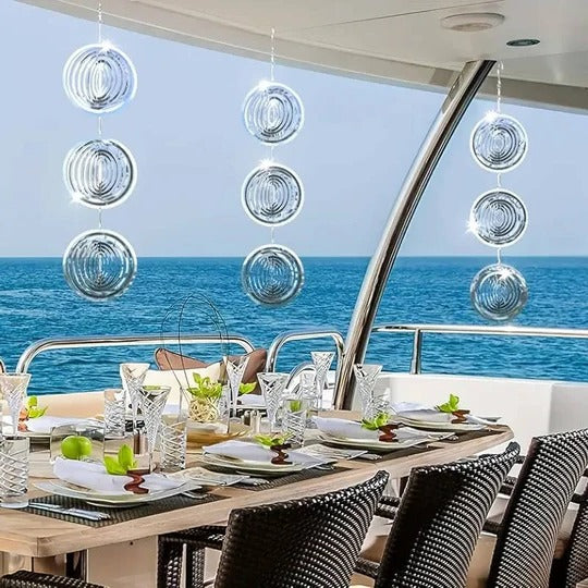 Wind-Powered Rotating Bird Deterrent with Reflective Surface for Gardens and Balconies