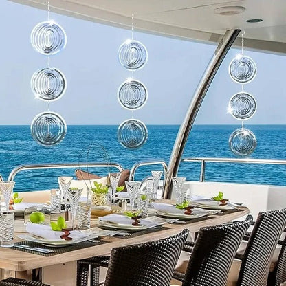 Wind-Powered Rotating Bird Deterrent with Reflective Surface for Gardens and Balconies