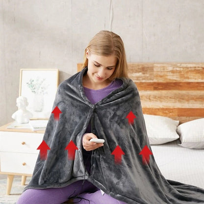 Portable Heated Blanket with Three Temperature Settings and Power Bank Compatibility