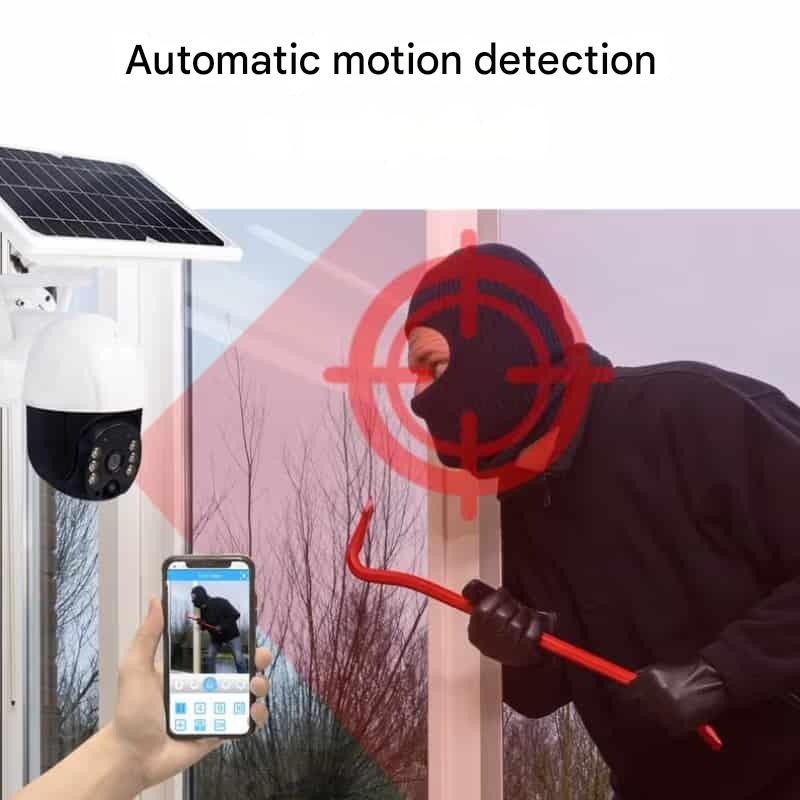 4K Wireless Security Camera with 10x Optical Zoom and Solar Panel, 360° Rotation