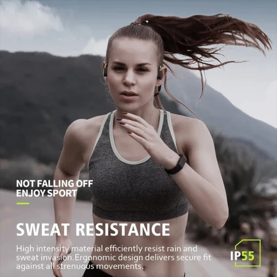 Bone Conduction Headphones with Wraparound Frame and Physical Button Controls