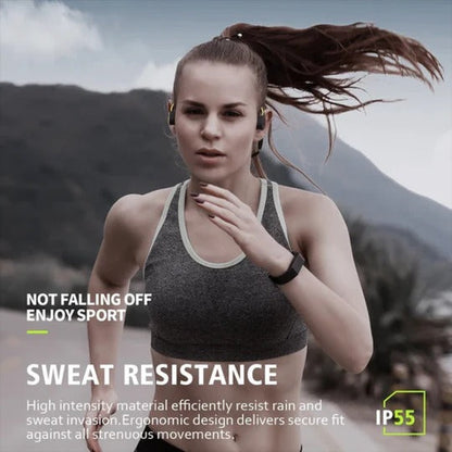 Bone Conduction Headphones with Wraparound Frame and Physical Button Controls