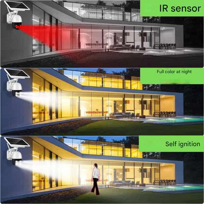 4K Wireless Security Camera with 10x Optical Zoom and Solar Panel, 360° Rotation