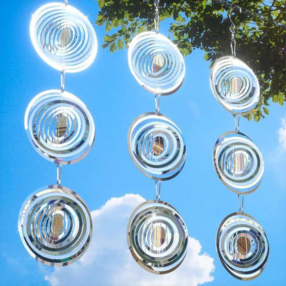 Wind-Powered Rotating Bird Deterrent with Reflective Surface for Gardens and Balconies