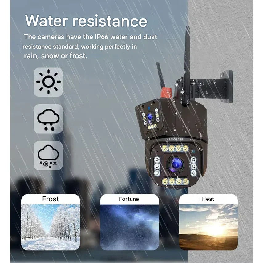 4K Wireless Security Camera with 10x Optical Zoom and Solar Panel, 360° Rotation