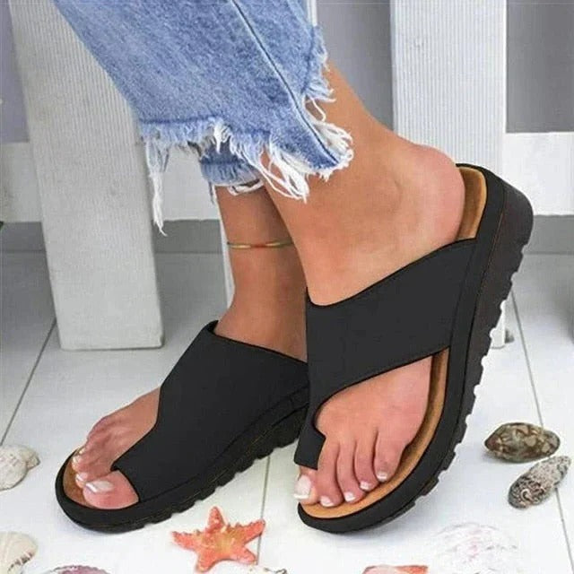 Toe Ring Sandals with Arch Support and Multi-Zone Weight Distribution for Women