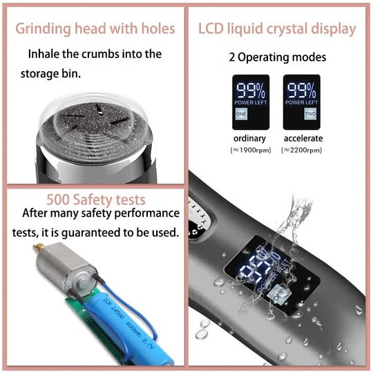 Electric Foot Callus Remover with 3000 RPM Grinding Head and Rechargeable Battery