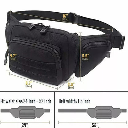 Concealed Carry Waist Pack with Multiple Storage Pockets and Adjustable Strap