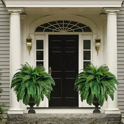 Artificial Boston Fern with Adjustable Stems and UV Resistant Fronds, 18-22 Inches