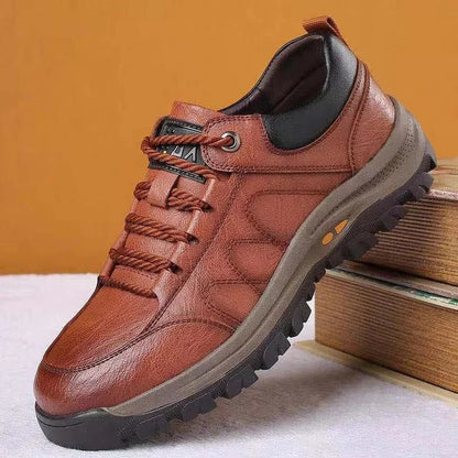 Men's Arch Support Work Shoes with Lace Up Closure and Shock Absorbing Insole, Anti Slip Rubber Sole