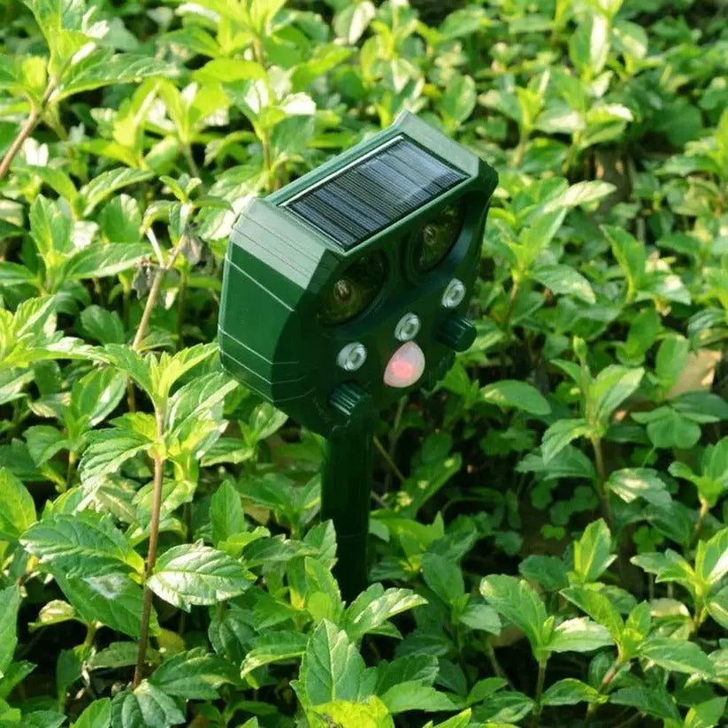 Ultrasonic Animal Repellent with Solar Power and Motion Sensor, 110° Range All Vera Mart