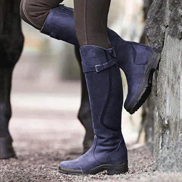Tall Water-Resistant Boots with Sealed Seams and Traction Sole for Women