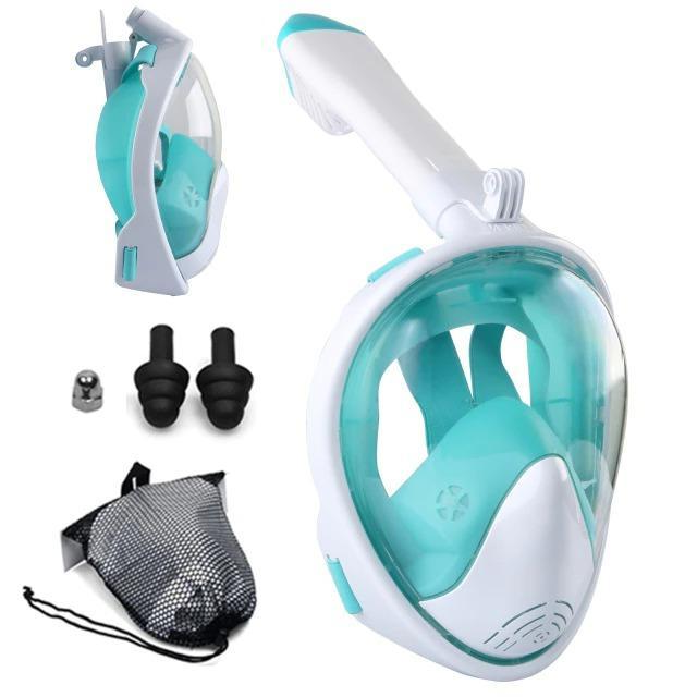 Full Face Snorkel Mask with Anti Fog Dual Breathing and 180° Panoramic View All Vera Mart
