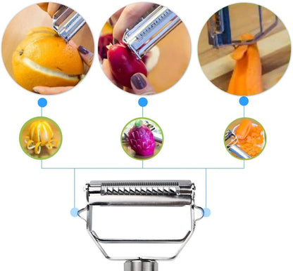 Dual Blade Vegetable Peeler with Julienne Cutter for Kitchen Prep